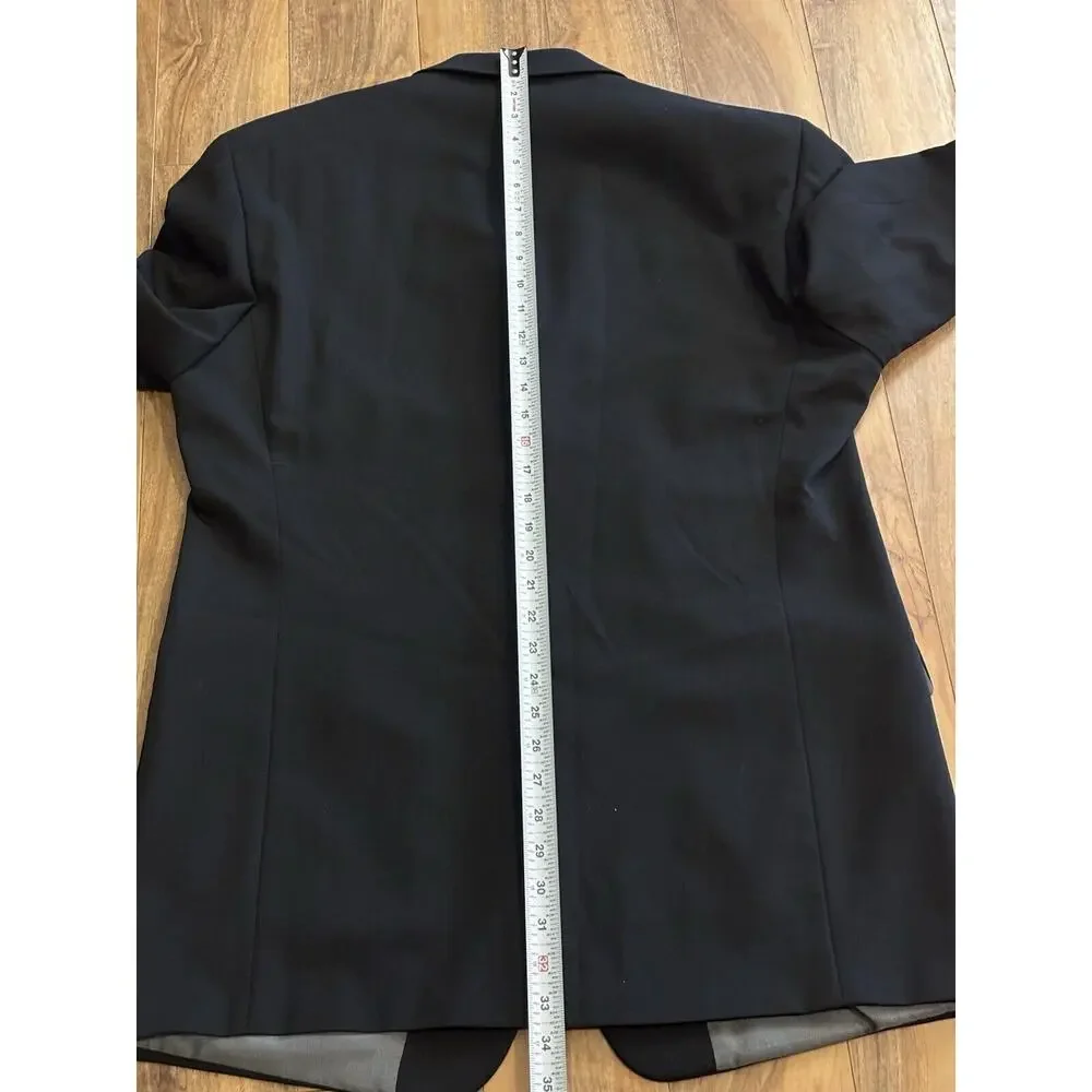 Calvin‎ Klein 43L Black Wool Sport Coat Suit Blazer Jacket 3 Buttons